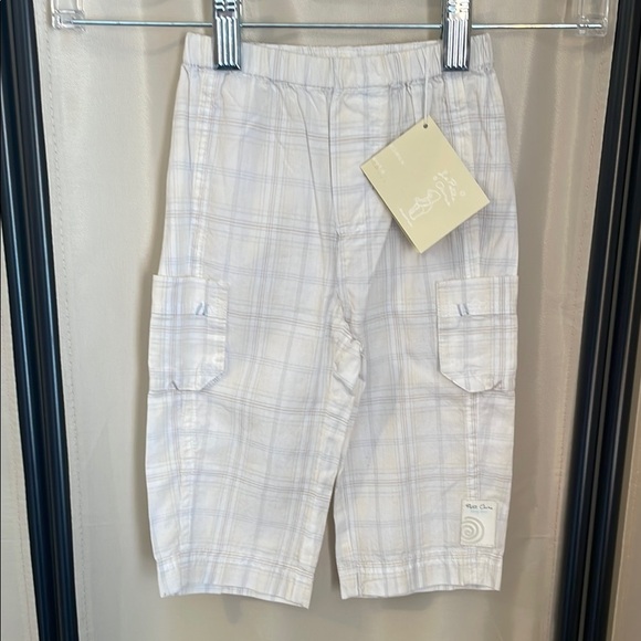 Mini Man Blue and White Textured Pant - Picture 1 of 7